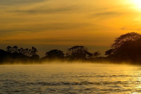 Haze on the Rio Sao Lourenco at sunrise