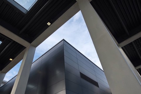 Architectural detail of the terminal of Berlin-Brandenburg BER Airport