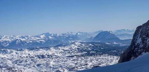 Blue sky over winter landscape