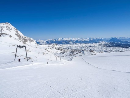 Blue sky over winter landscape