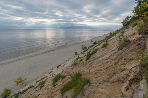 Steep coast at sunrise