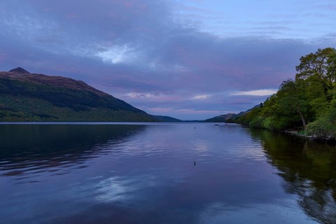 Lake with clouds at dawn
