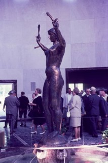 Figure in the rotunda of the Toelzer Wandelhalle