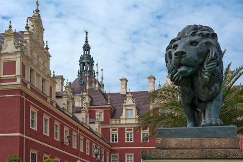 The New Muskau Palace built in the neo-Renaissance style