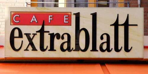 Sign and logo Cafe Extrablatt