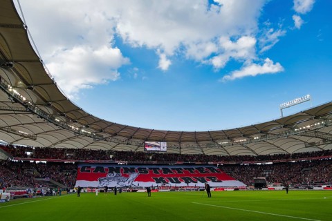 Cannstatter Kurve in front of a Bundesliga match