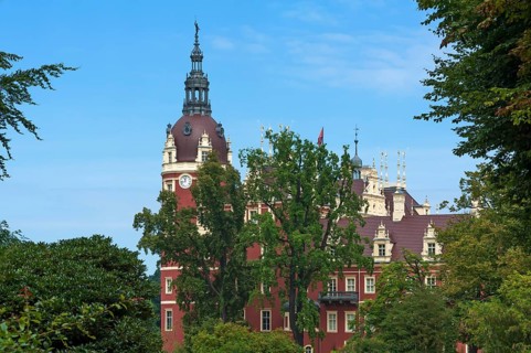The New Muskau Palace built in the neo-Renaissance style