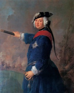 King Frederick II at the age of 34. Oil painting by Antoine Pesne