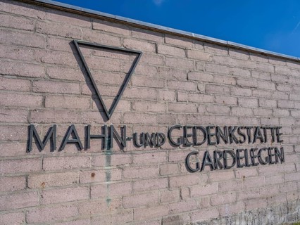 The Feldscheune Isenschnibbe Gardelegen memorial commemorates 1016 concentration camp prisoners from many European countries who were murdered there in a field barn on 13 April 1945