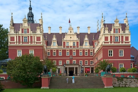 The New Muskau Palace built in the neo-Renaissance style