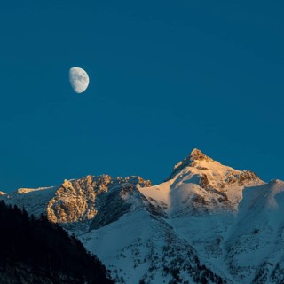 Moon over mountain