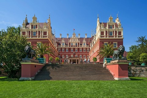 The New Muskau Palace built in neo-Renaissance style