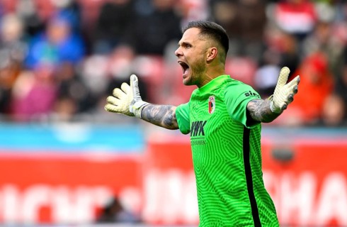 Gesture Goalkeeper Rafal Gikiewicz FC Augsburg FCA