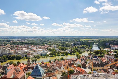 View of Ulm towards the Danube