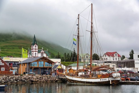 View of the village from the harbour