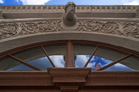 Gaff head at the entrance portal