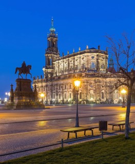 Catholic Court Church and King John Monument on the Theatre Square