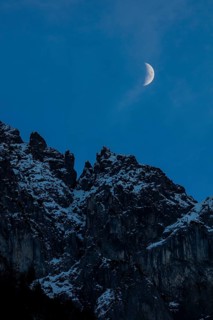 Moonrise over mountains
