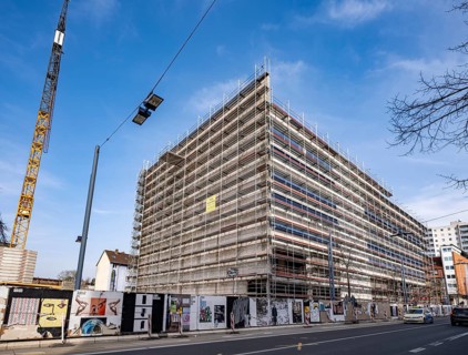 Construction site of a large house on Berliner Strasse