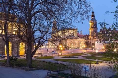 View of the Theatre Square with Semper Opera House