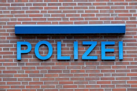 Police lettering on a police building