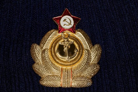 Badge for the Soviet Fleet Cap of a Russian Officer