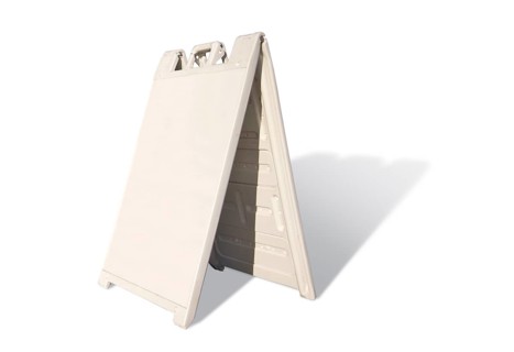 Blank white tent sign on a white background