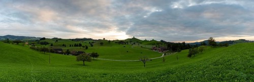 Drumlins mit Abendstimmung