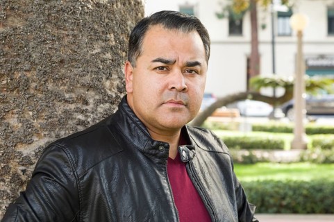 Headshot portrait of handsom hispanic man