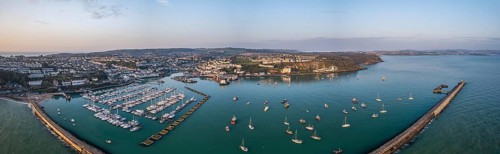 Dawn over Brixham Marina and Harbor