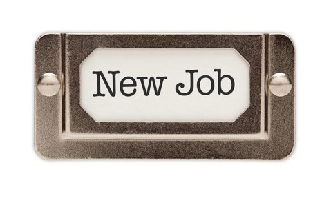 New job file drawer label isolated on a white background