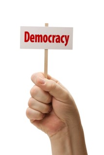 Sign in male fist isolated on A white background