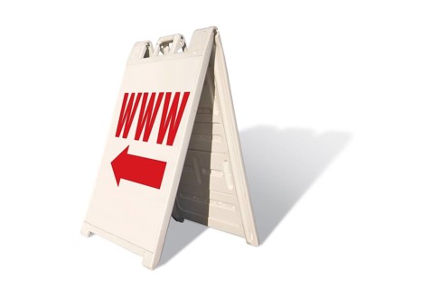 WWW tent sign isolated on a white background