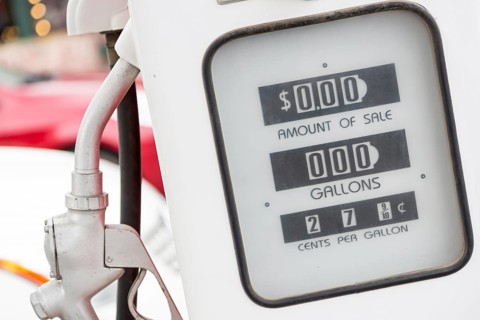 Retro old gas station pump