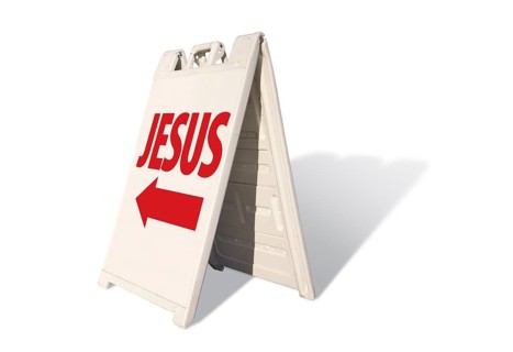 Jesus tent sign isolated on a white background