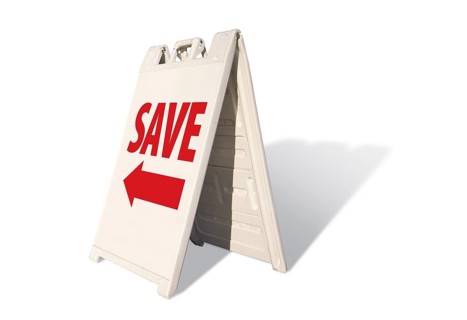 Save tent sign isolated on a white background