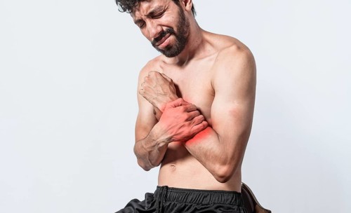 Person with wrist pain isolated