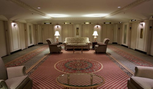 Classic elevator lobby interior of a hotel