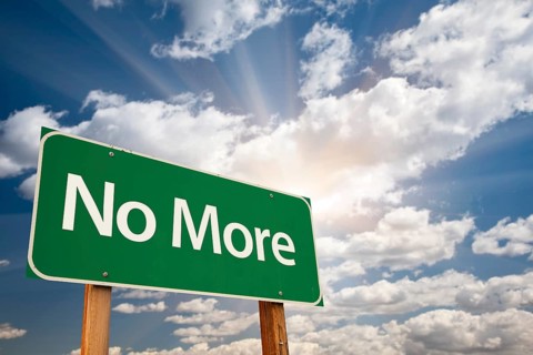No more green road sign with dramatic clouds and sky