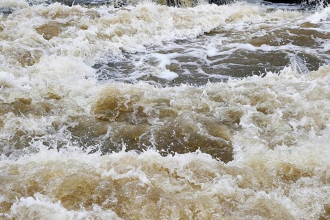Strong current in a wild river
