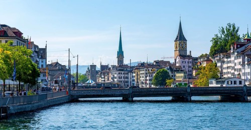 Fraumuenster and church tower St. Peter