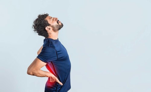 Man with spine problems