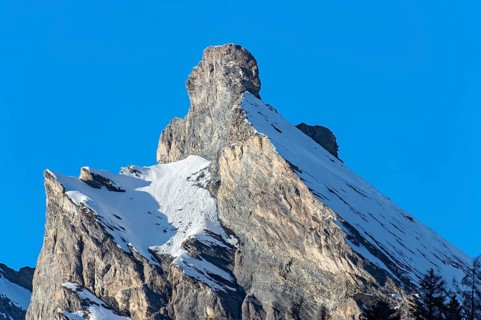 Der markante Kopf des Gipfels Chamosentze