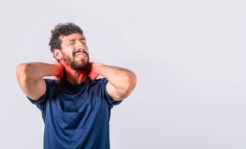 Neck pain and stress concept