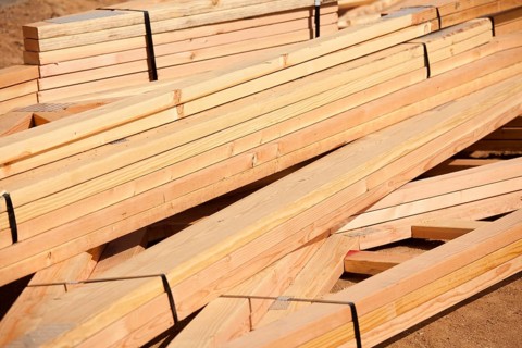 Abstract of construction framing wood stack