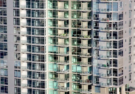 Downtown luxury apartments in the afternoon sunlight
