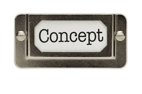 Concept file drawer label isolated on a white background