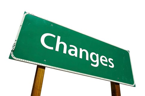 Changes road sign isolated on white with clipping path