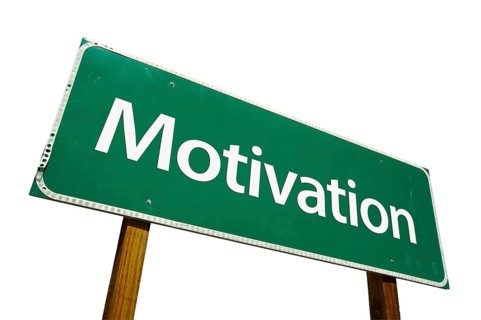 Motivation road sign isolated on white with clipping path