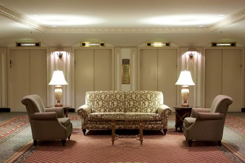 Classic elevator lobby interior of a hotel